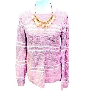 SO Dusty Rose Lace Up Sleeves Sweater